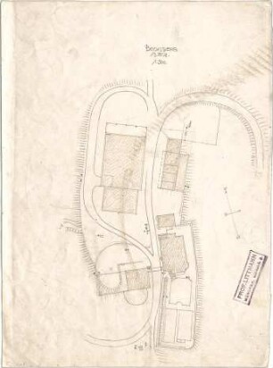 Littmann, Max; Bocksberg; Hofgut, Landhaus - Lageplan m. Ansicht