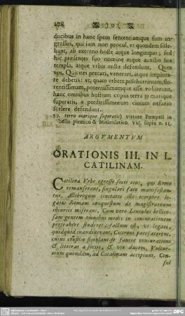 [Oratio In L. Catilinam Ad Quirites]