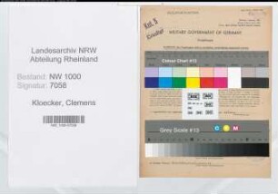 Entnazifizierung Clemens Kloecker, geb. 11.07.1893 (Angest.)