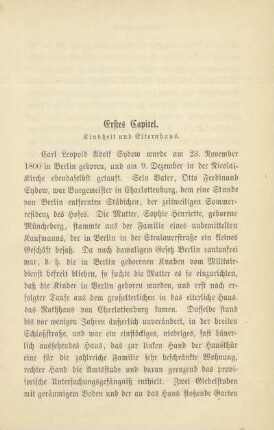 Erstes Capitel. Kindheit und Elternhaus