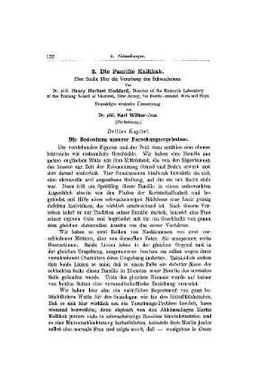 Die Familie Kallikak : eine Studie über die Vererbung des Schwachsinns ; (Fortsetzung)