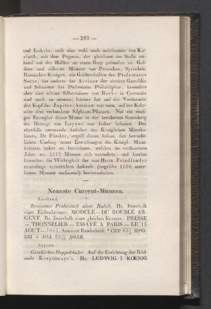 Neueste Current-Münzen