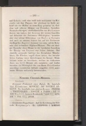 Neueste Current-Münzen