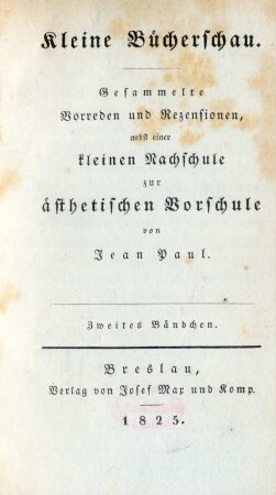 Bändchen 2: Kleine Bücherschau