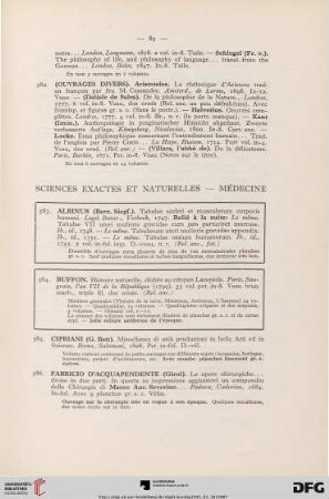 [Sciences exactes et naturelles – Médecine, etc.] (Nr. 583-630)