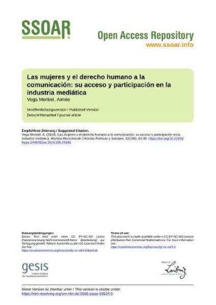 Las mujeres y el derecho humano a la comunicación: su acceso y participación en la industria mediática