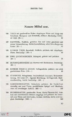 Neuere Möbel (Nr. 126-151)