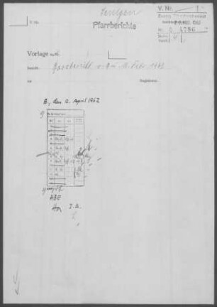 Saulgau mit Herbertingen u.a. Nebenorten: Visitationsbericht mit Pfarrbericht 1962