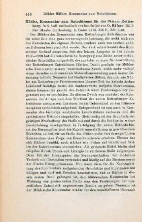 446-447 [Rezension] Möhler, Karl, Der Glaube
