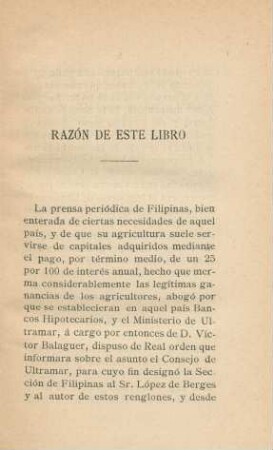 Razón de este libro
