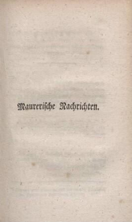 Maurerische Nachrichten