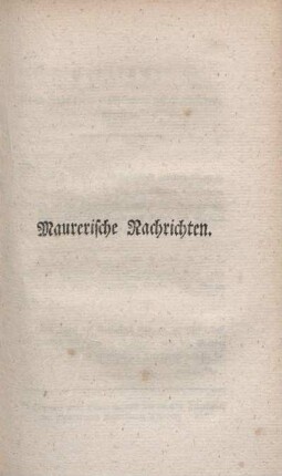 Maurerische Nachrichten