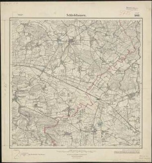 Meßtischblatt 2012 : Schledehausen, 1933 : Schledehausen. - Hrsg. 1897, einz. Nachtr. 1926, gedr. [19]33. - 1:25000. - [Berlin]: Reichsamt für Landesaufnahme, 1933. - 1 Kt.