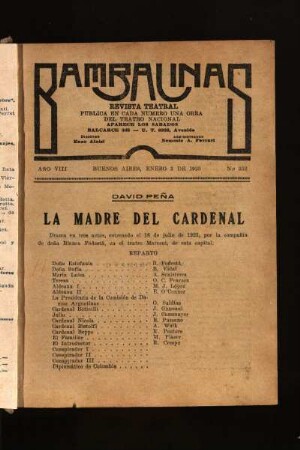 La madre del cardenal : drama en tres actos