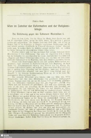 Fünftes Buch. Wien im Zeitalter der Reformation und der Religionskriege