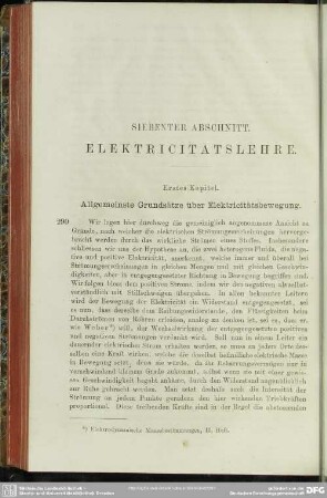 Siebenter Abschnitt. Elektricitätslehre