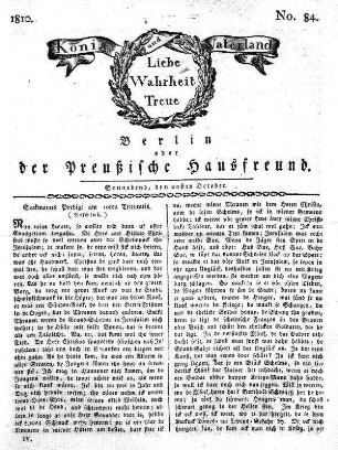 No. 84., 20sten October 1810