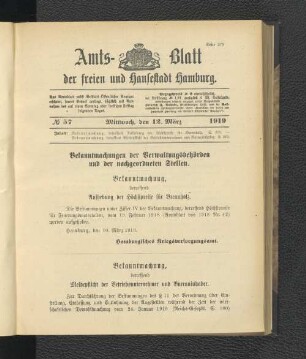 No.57, Mittwoch, den 12. März 1919