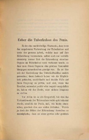 Über die Tuberculose des Penis : Inaug. Diss.
