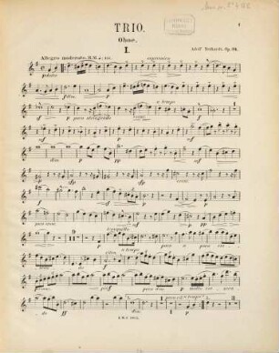 Trio : für Clavier, Oboe u. Bratsche ; op. 34