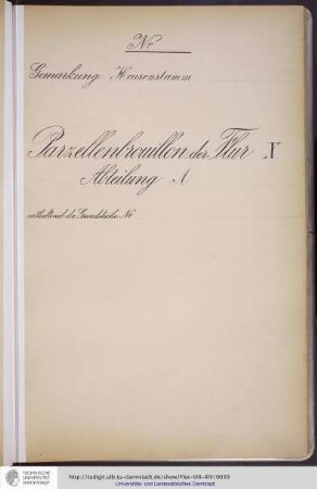 No. 12 Gemarkung Heusenstamm, Flur X, Abteilung A
