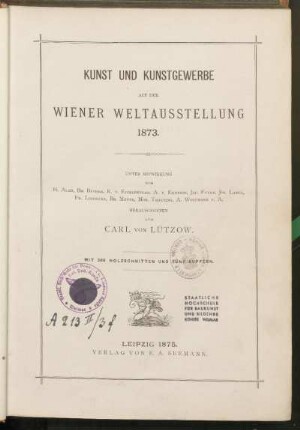 Kunst und Kunstgewerbe auf der Wiener Weltausstellung 1873