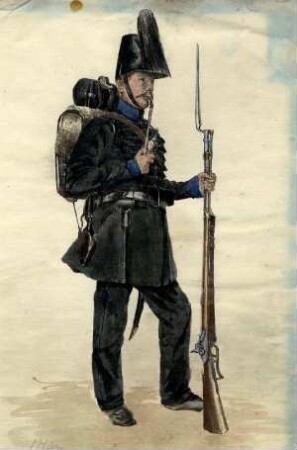 Uniformbild, Soldat der braunschweigischen Infanterie (Leibbatallion) 1849