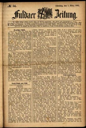 Ausgabe vom Dienstag, den 07. März 1882.
