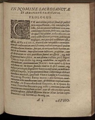 In Nomine Sacrosanctæ Et Individuæ Trinitatis. Prologus.