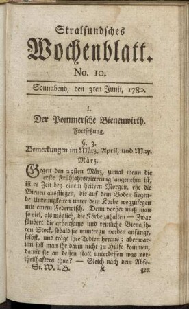 No. 10. Sonnabend, den 3ten Junii, 1780.