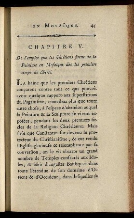 Chapitre V. De l'emploi que les Chrétiens firent de la Peinture en Mosaïques [...]