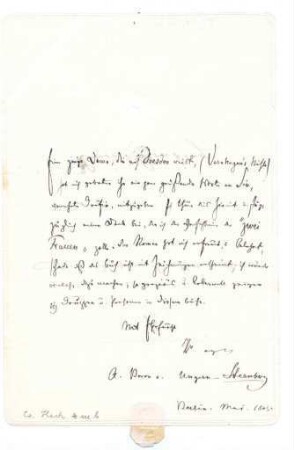 Korrespondenz von Alexander von Ungern-Sternberg Baron an Ida von Hahn-Hahn Gräfin