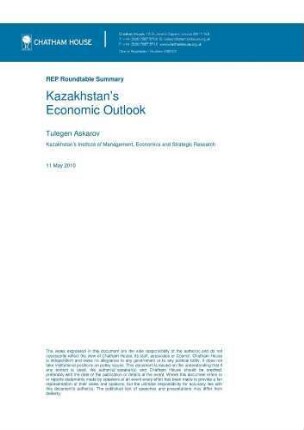 Kazakhstan's economic outlook