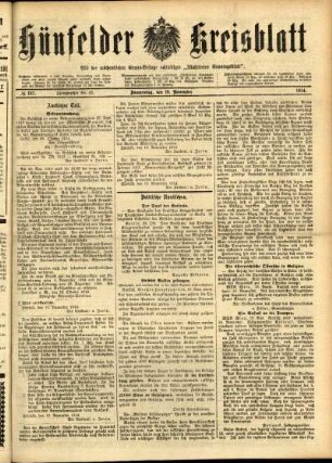 Ausgabe vom Donnerstag, den 19. November 1914.