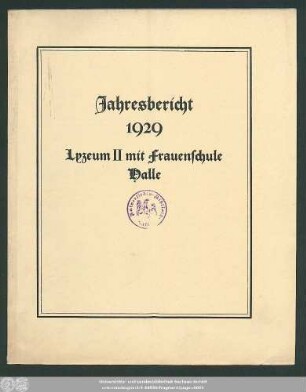 1929 (1930): Jahresbericht ...