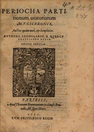 Periocha partitionum oratoriarum M. T. Ciceronis