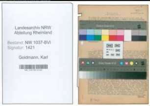 Entnazifizierung Karl Goldmann , geb. 23.03.1904 (Studienrat)