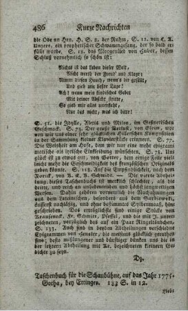 Theater-Kalender auf das Jahr 1775.