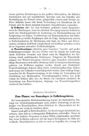 Sechster Abschnitt. Zum Planen von Bauanlagen in Erdbebengebieten
