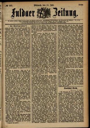 Ausgabe vom Mittwoch, den 11. Juli 1888.