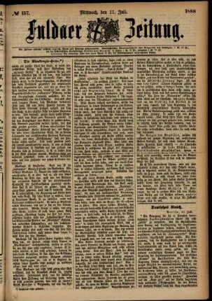 Ausgabe vom Mittwoch, den 11. Juli 1888.