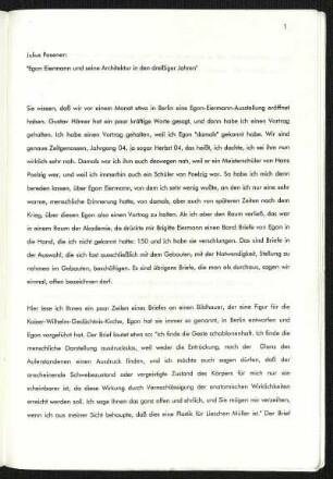 "Egon Eiermann und seine Architektur in den dreißiger Jahren"