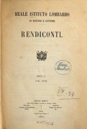 Rendiconti. 18, 18. 1885
