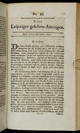 No. 86. Den 25ten Oktober 1790.