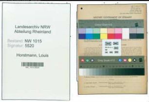 Entnazifizierung Louis Horstmann , geb. 15.03.1885 (Haendler)