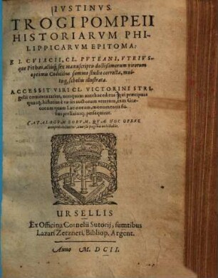 Trogi Pompeii historiarum Philippicarum epitoma