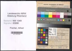 Entnazifizierung Alfred Fischer , geb. 28.07.1912 (Elektriker)