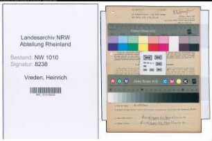 Entnazifizierung Heinrich Vreden , geb. 24.08.1909 (Werkmeister)