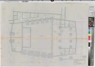 Münster (Münster) Neubau des Gymnasiums Paulinum Aula Fundamentplan 1957 1 : 50 66 x 91 Pause Staatshochbauamt Münster Regierung Münster Nr. 34075