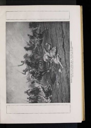 Englische Kavallerie unter deutschem Feuer. Gemälde von P. F. Messerschmitt.